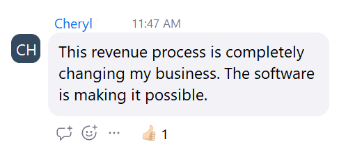 Cheryl: this revenue process is completely changing my business, the software is making it possible